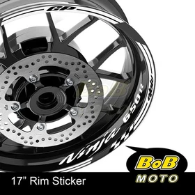 17" White Rim Wheel Decals Stickers AA02 For Kawasaki NINJA 650R 06-18 16 17 18