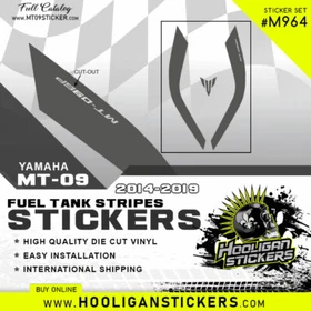 Yamaha MT-09 SP curve fuel tank stickers [M964]