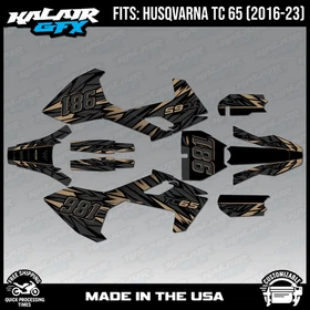 Graphics Kit for Husqvarna TC65 (2016-2023) TC 65 Twitch Series - Tan