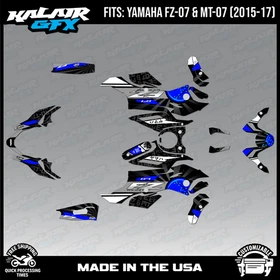 Graphics Kit for YAMAHA FZ-07 MT-07 (2015-2017) Hiroshima Series-BLUE