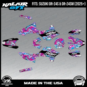 Graphics Kit for Suzuki DR-Z4S DR-Z4SM DRZ4SM 2025 2026 Snagged-MAGENTA