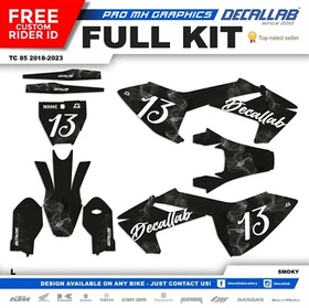 HUSQVARNA TC 85 2018 - 2023 MX Graphic Kit Decallab WHITE / CHROME / HOLOGRAPHIC
