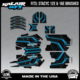 Graphics Kit for STACYC 12 EDRIVE and 16 EDRIVE BRUSHED Electron-cyan
