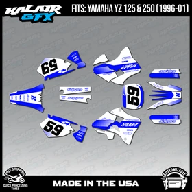 Graphics Kit for Yamaha YZ250 YZ125 (1996-2001) YZ 250 YZ 125 Swift - Blue Shift