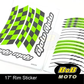 Blue  AA01 17" inch Edge Decals Stripes Rim Wheel Stickers For Yamaha