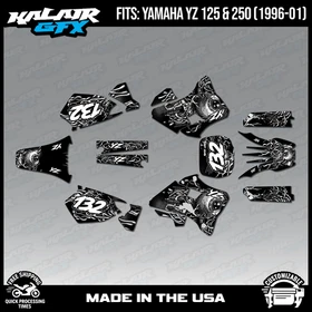 Graphics Kit for Yamaha YZ250 YZ125 (1996-2001) YZ 250 YZ 125 Core - WHITE