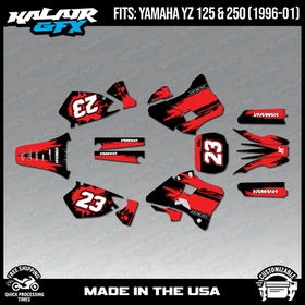 Graphics Kit for Yamaha YZ250 YZ125 (1996-2001) YZ 250 YZ 125 Splash - Red