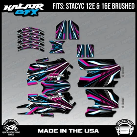 Graphics Kit for STACYC 12 EDRIVE and 16 EDRIVE BRUSHED Prime-magenta