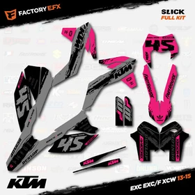 Gray & Pink Slick Graphics Kit fits KTM 13-16 EXC EXC/F XCW 125 250 300 450
