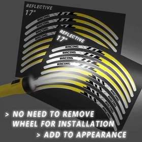 Retroreflective Rim Strips Sticker SH18 For Suzuki Bandit GSF 1250 2007-2018