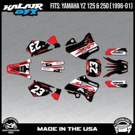 Graphics Kit for Yamaha YZ250 YZ125 (1996-2001) YZ 250 YZ 125 Evader - Red