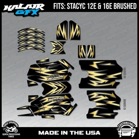 Graphics Kit for STACYC 12 EDRIVE and 16 EDRIVE BRUSHED Vizion Series - Gold