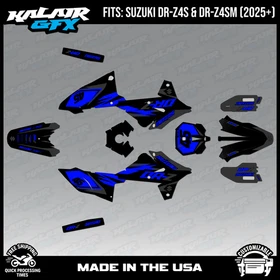 Graphics Kit for Suzuki DR-Z4S DR-Z4SM DRZ4SM 2025 2026 Division-BLUE-SHIFT