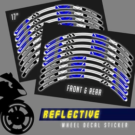Yellow 17" Rim Reflective Wheel Stickers SH26 For Yamaha FZ6 04 05 06 07 08 09