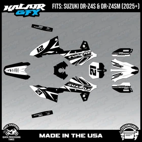Graphics Kit for Suzuki DR-Z4S DR-Z4SM DRZ4SM 2025 2026 Shaders-WHITE