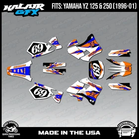 Graphics Kit for Yamaha YZ250 YZ125 YZ 250 (1996-2001) Vintage - ORANGE