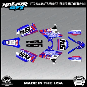 Graphics Kit for Yamaha YZ250 YZ125 (2002-2014) UFO PLASTICS Split Series - Red