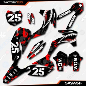 Black Red Savage Camo Graphics Kit fits KTM 13-15 SX SXF XC XCF 125 250 300 450