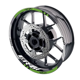 Green 17 inch Vinyl Wheel Sticker Decal GP02 For Kawasaki ER6F 09-16 15 14 13 12