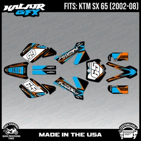 Graphics Kit for KTM 65SX SX65 (2002-2008) SX-65 Rugged Series - Cyan