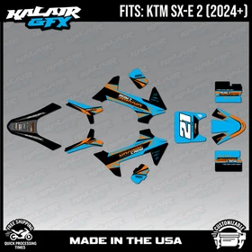 Graphics Kit for KTM Electric Mini SXE2 (2024+) OG Crew Series - Cyan