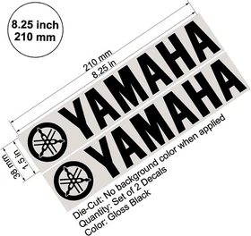 Yamaha R1 R6 R3 MT07 MT09 Set Black Tuning Fork Logo Decal Vinyl Sticker Fairing