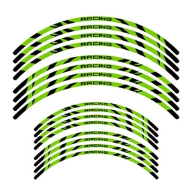 Green 21in 18in Front Rear Rim Wheel Sticker Decals For Kawasaki KLX Dirt Bike