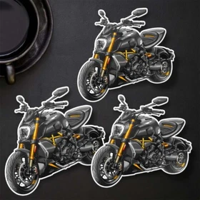 Ducati Diavel 1260 Stickers - Set of 3 KissCut Motorcycle Vinyl Decals for Rider