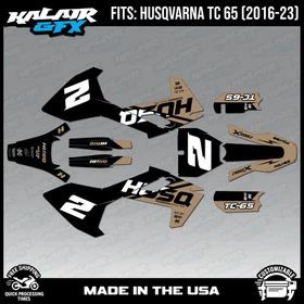 Graphics Kit for Husqvarna TC65 (2016-2023) TC 65 Splinter Series - Tan