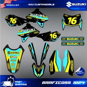 Suzuki DRZ400 DRZ400SM DRZ400S Graphics Kit Decals Supermoto Free Personalize