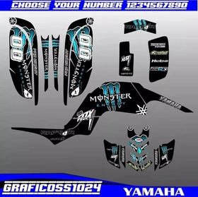 YAMAHA RAPTOR 660 660R FULL GRAPHICS DECALS STICKERS KIT ATV