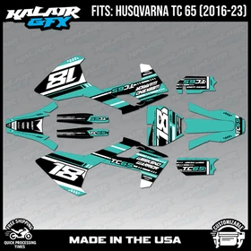 Graphics Kit for Husqvarna TC65 (2016-2023) TC 65 Warrior Series - Teal