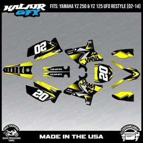 Graphics Kit for Yamaha YZ250 YZ125 (2002-2014) UFO PLASTICS Spear - Yellow