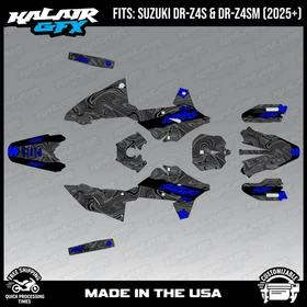 Graphics Kit for Suzuki DR-Z4S DR-Z4SM DRZ4SM 2025 2026 Snagged-BLUE-SHIFT
