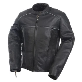 Women's Mossi Journey Leather Jacket Black Ladies Motorcycle Riding Coat