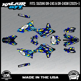 Graphics Kit for Suzuki DR-Z4S DR-Z4SM DRZ4SM 2025 2026 Shatter-BLUE