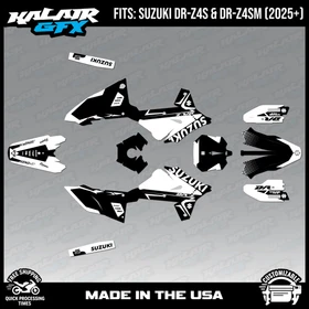Graphics Kit for Suzuki DR-Z4S DR-Z4SM DRZ4SM 2025 2026 Evader-WHITE