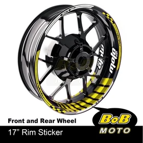 AA02 17" Wheel Rim Stickers Stripes Tape Yellow For Honda CB 600F Hornet 07-14