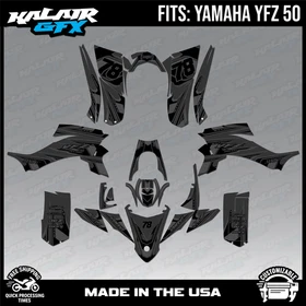 Graphics Kit for Yamaha YFZ 50 YFZ50 (All Years) Klutch Series - smoke