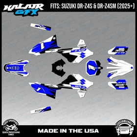 Graphics Kit for Suzuki DR-Z4S DR-Z4SM DRZ4SM 2025 2026 Blaze-BLUE