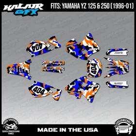Graphics Kit for Yamaha YZ250 YZ125 YZ 250 (1996-2001) Invasion - ORANGE