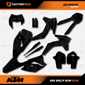 Blackout 6 Nights Graphics Kit fits KTM 13-16 EXC EXC/F XCW 125 250 300 450