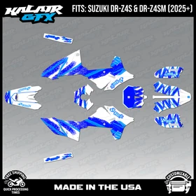 Graphics Kit for Suzuki DR-Z4S DR-Z4SM DRZ4SM 2025 2026 Whiplash-BLUE