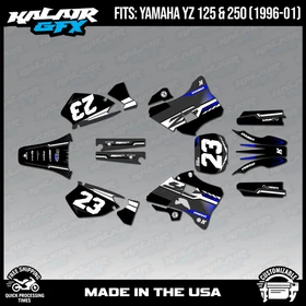 Graphics Kit for Yamaha YZ250 YZ125 (1996-2001) YZ 250 YZ 125 Viper - Grey Blue