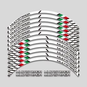 17" Wheel Rim Stripes Sticker Decal For DUCATI MULTISTRADA 1200 1260/S 950 V2 V4