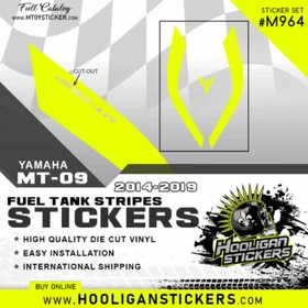 Yamaha MT-09 SP curve fuel tank stickers [M964]