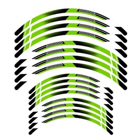 Green 21in 18in Front Rear Rim Wheel Sticker Decals For Yamaha YZ MX Dirt Bike