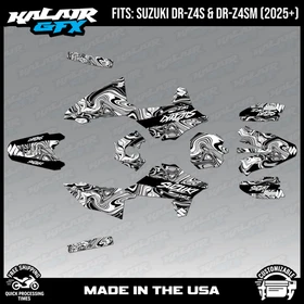 Graphics Kit for Suzuki DR-Z4S DR-Z4SM DRZ4SM 2025 2026 Snagged-WHITE