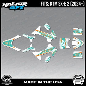 Graphics Kit for KTM Electric Mini SXE2 (2024+) Lethal Series - Teal Shift