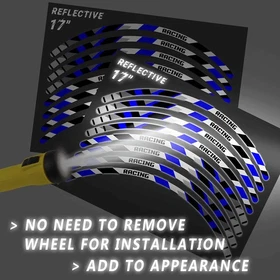 SH13 Blue Reflective Wheel Sticker Tape For Honda CB 919 Hornet 900 2002-2007